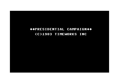 Presidential Campaign screenshot 2 for Commodore 64